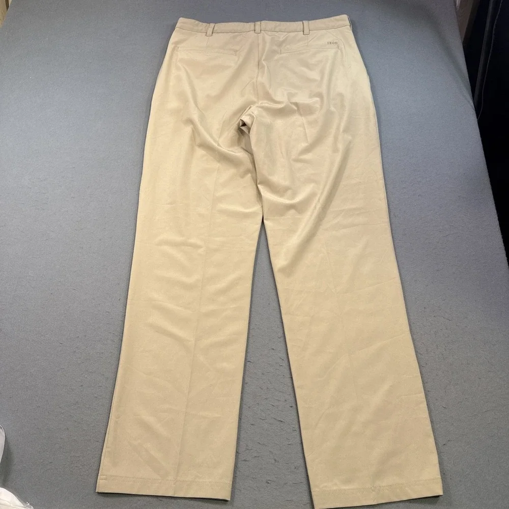 IZOD GOLF Mens Pants  Tan Straight Leg Performance Stretch 36X34
